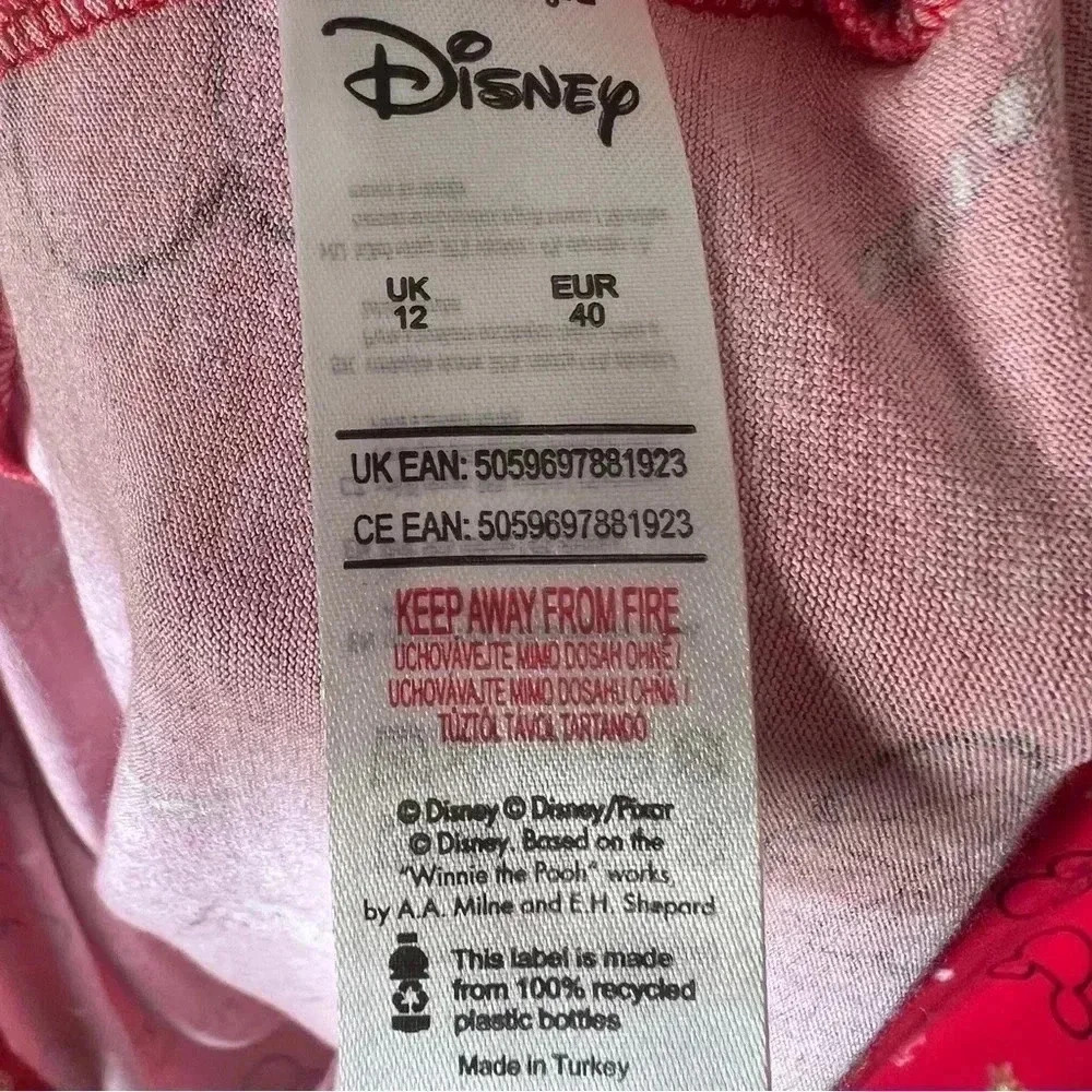 Disney Sleepwear Red Christmas Prints Long Sleeve Size 8 - Picture 6 of 7